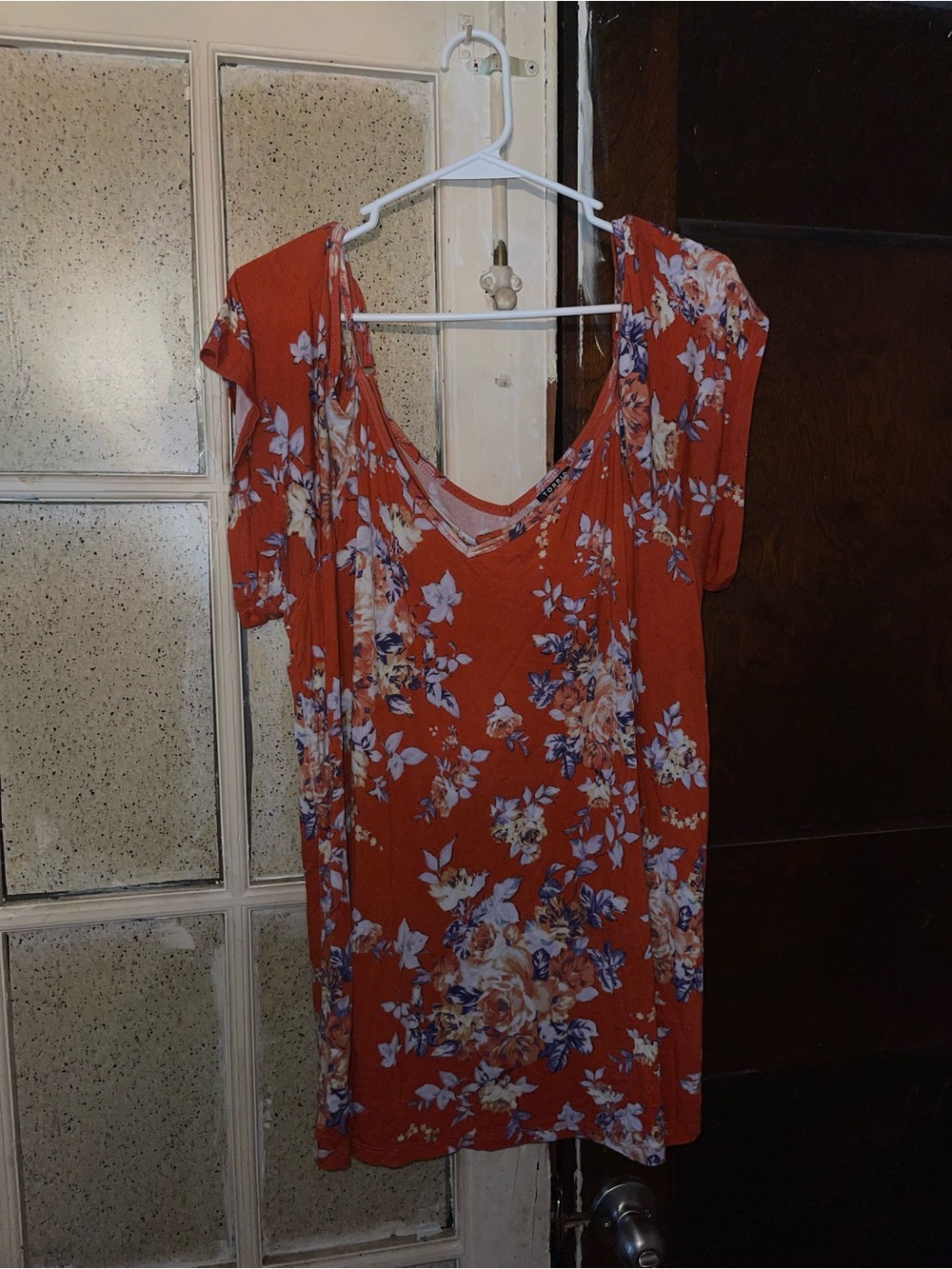 Torrid Floral V-Neck Women's Dress in Rust - Size 3